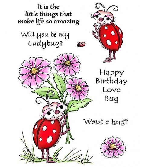 Heidi Pettie Clear Stamps: Ladybug Hugs 11509MC