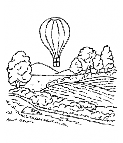 Nancy Baier Balloon Flight Wood Mount Stamp M2-10309J