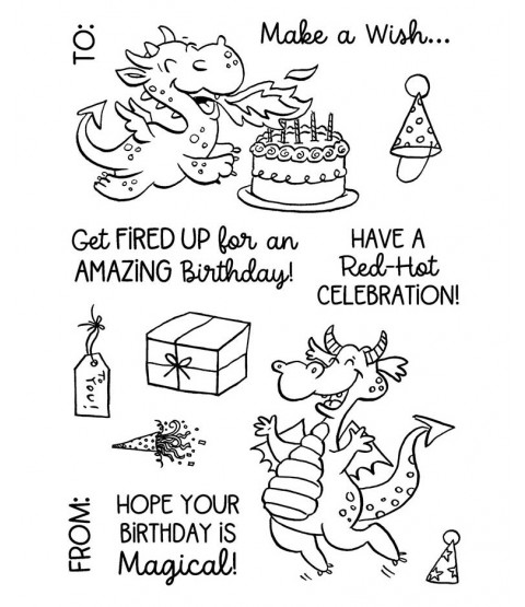Dragon Birthday Clear Stamp Set 11497MC