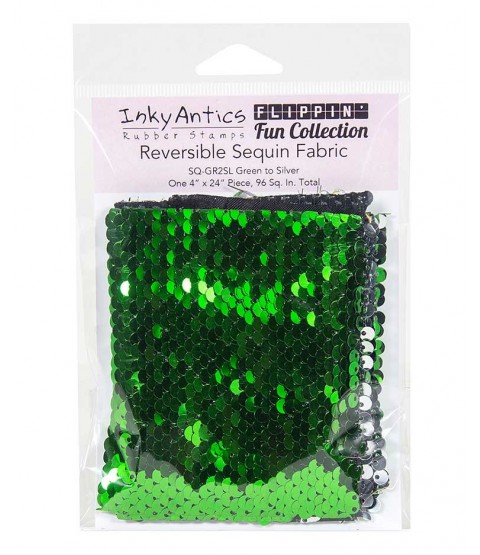 Reversible Sequin Fabric: Green to Silver SQGR2SL