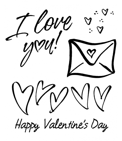 Rob Leuschke Hearts Valentine Clear Stamp Set 11020SC