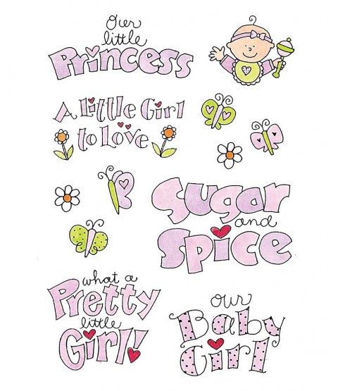 Ronnie Walter Baby Girl Clear Stamp Set 10916MC