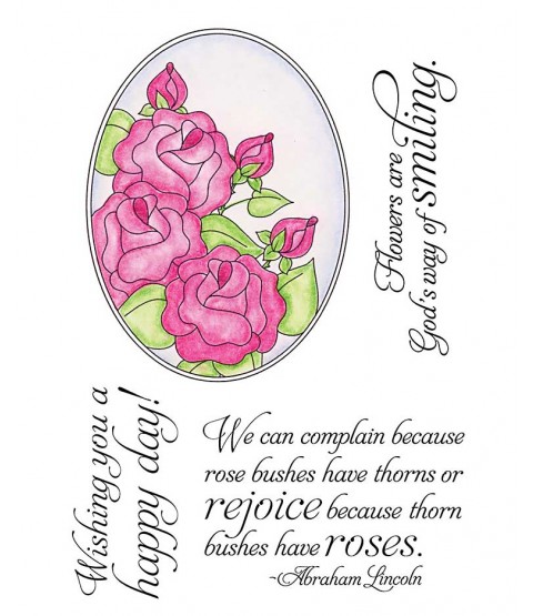 Rose Oval Clear Stamp Set 11098MC