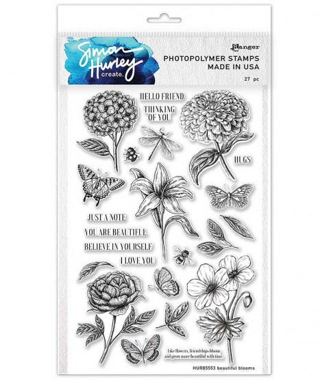 Simon Hurley Clear Stamp Set: Beautiful Blooms HUR85553