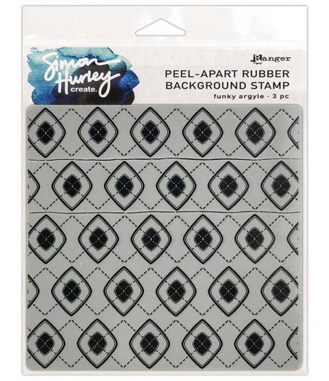 Simon Hurley Peel-Apart Background Stamp: Funky Argyle HUR78999