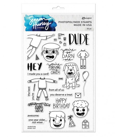 Simon Hurley Clear Stamp Set: Dudes Too! HUR67238