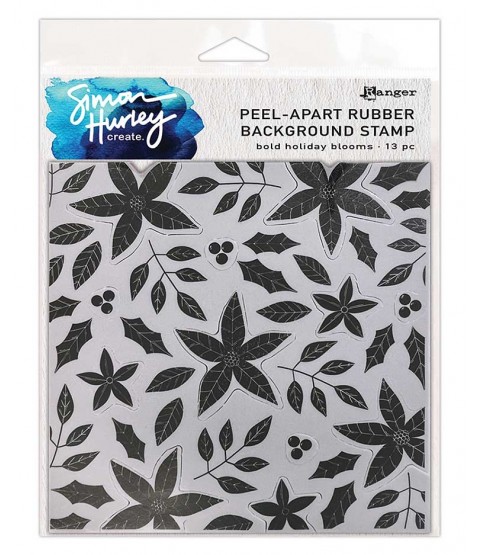 Simon Hurley Peel-Apart Background Stamp: Bold Holiday Blooms HUR82552