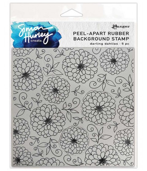 Simon Hurley Peel-Apart Background Stamp: Darling Dahlias HUR80626