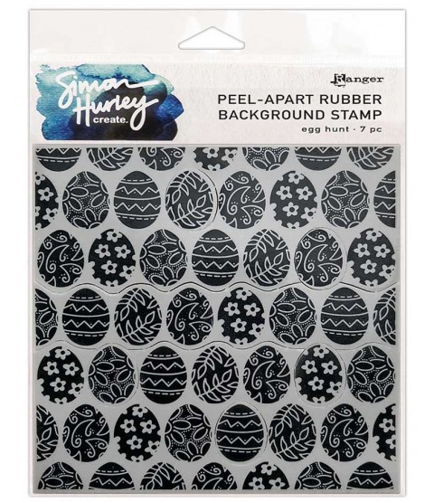 Simon Hurley Peel-Apart Background Stamp: Egg Hunt HUR75462