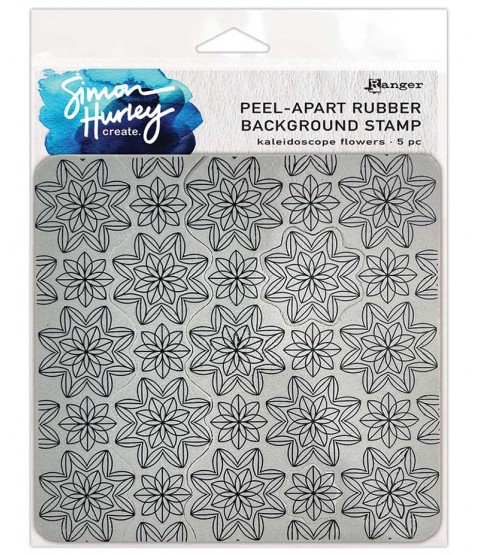 Simon Hurley Peel-Apart Background Stamp: Kaleidoscope Flowers HUR80657