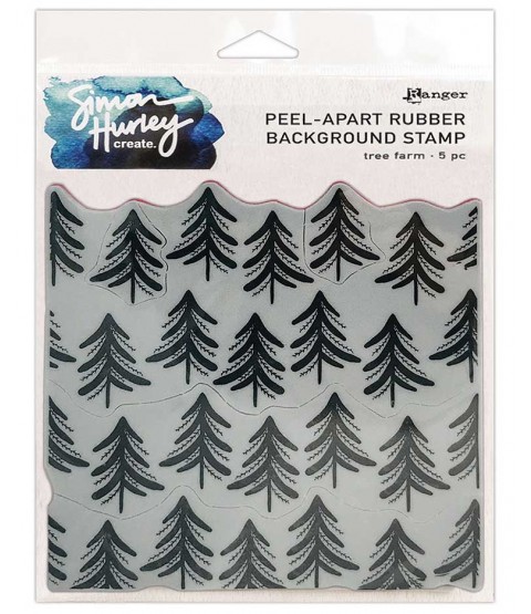 Simon Hurley Peel-Apart Background Stamp: Tree Farm HUR74328