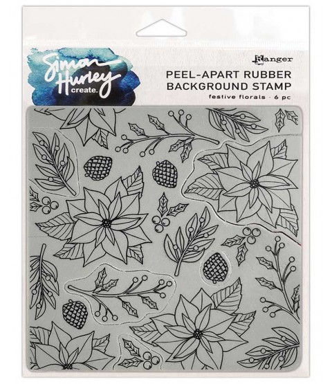 Simon Hurley Peel-Apart Background Stamp: Festive Florals HUR78982