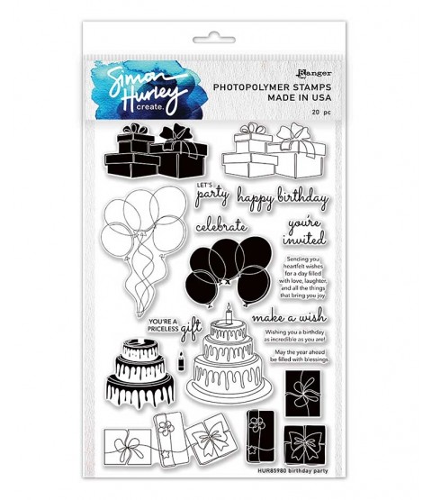 Simon Hurley Clear Stamp Set: Birthday Party HUR85980
