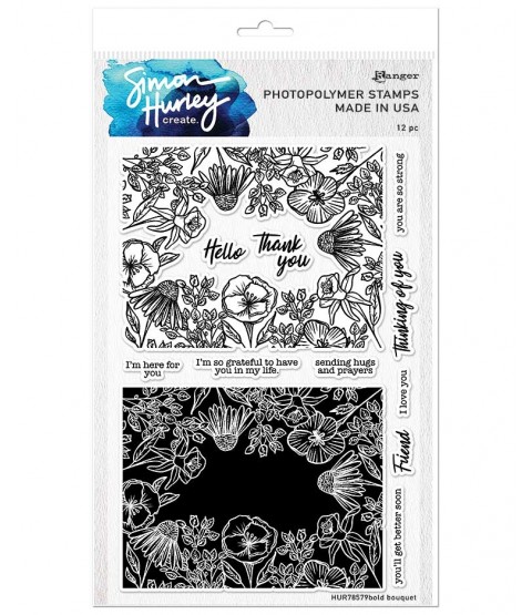 Simon Hurley Clear Stamp Set: Bold Bouquet HUR78579