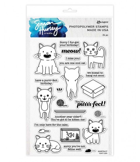 Simon Hurley Clear Stamp Set: Cool Cats HUR75264