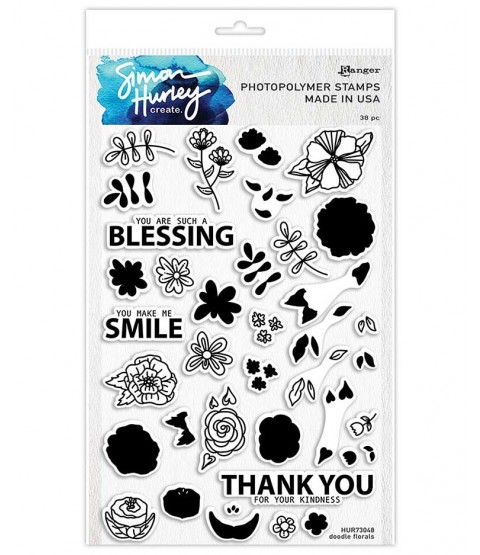 Simon Hurley Clear Stamp Set: Doodle Florals HUR73048