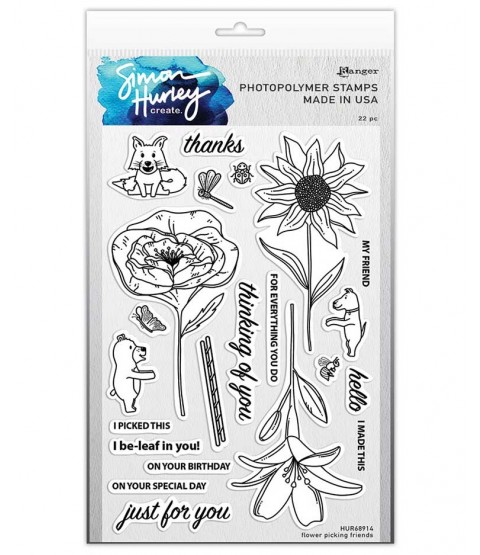 Simon Hurley Clear Stamp Set: Flower Picking Friends HUR68914