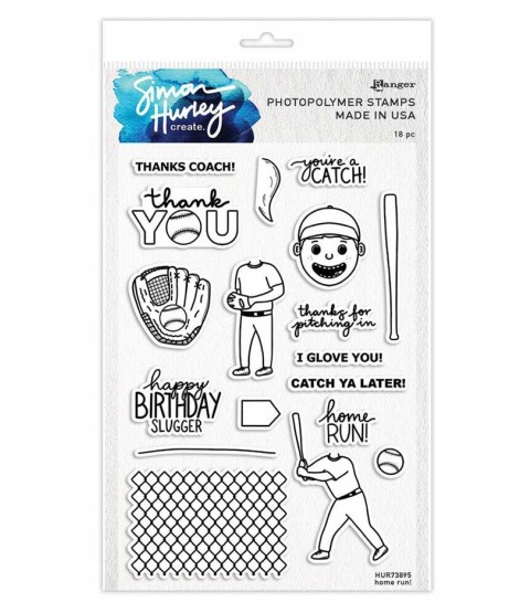 Simon Hurley Clear Stamp Set: Home Run! HUR73895