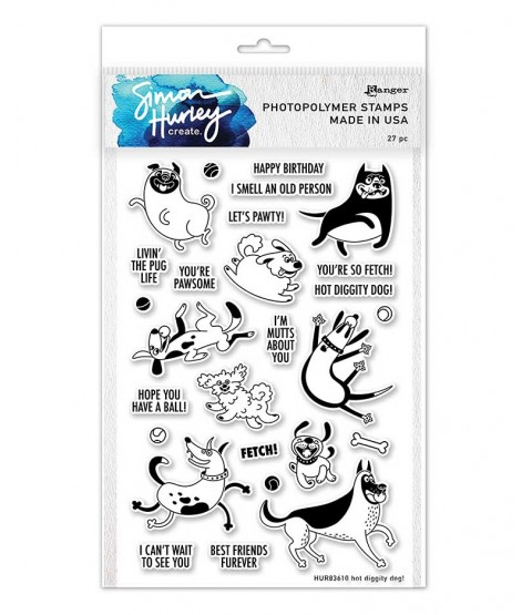 Simon Hurley Clear Stamp Set: Hot Diggity Dog HUR83610