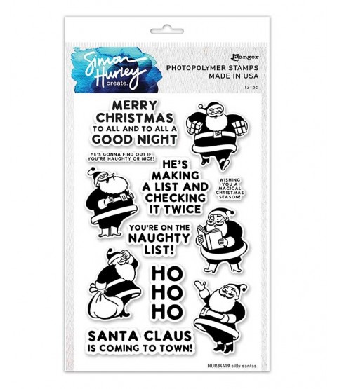 Simon Hurley Clear Stamp Set: Silly Santas HUR84419
