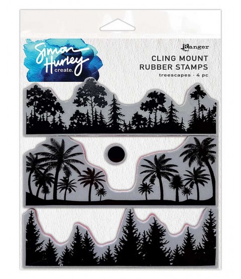 Simon Hurley Cling Mount Rubber Stamps: Treescapes HUR82545