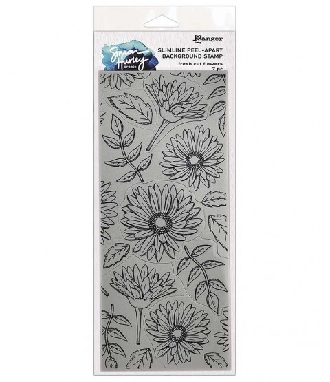 Simon Hurley Background Slimline Stamp: Fresh Cut Flowers HUR78159