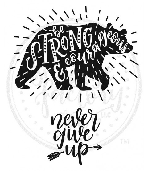 Never Give Up Cling Stamp Set: SCL-104