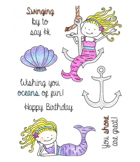 Tammy DeYoung Anchor & Lounging Mermaids Clear Stamp Set 11248MC