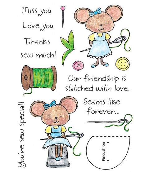 Tammy DeYoung Sewing Mouse Clear Stamp Set 11153MC