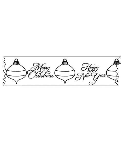 Trudy Sjolander Christmas Ornament Washi Tape Wood Mount Stamp E3-2613E