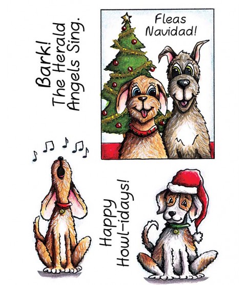 Trudy Sjolander Punny Christmas Pups Clear Stamp Set 11129MC