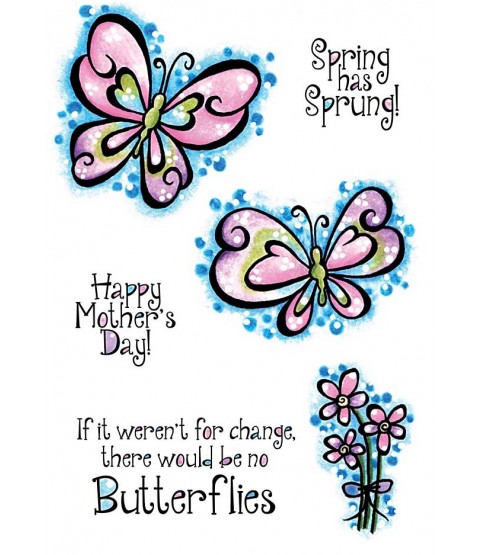 Trudy Sjolander Swirly Butterflies Clear Stamp Set 11156MC