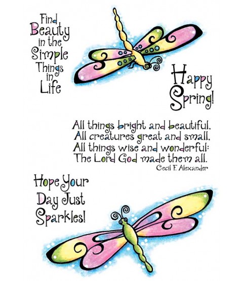 Trudy Sjolander Swirly Dragonflies Clear Stamp Set 11157MC