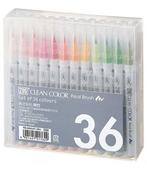 ZIG Clean Color Real Brush 36 Color Set - RB6000AT-36V