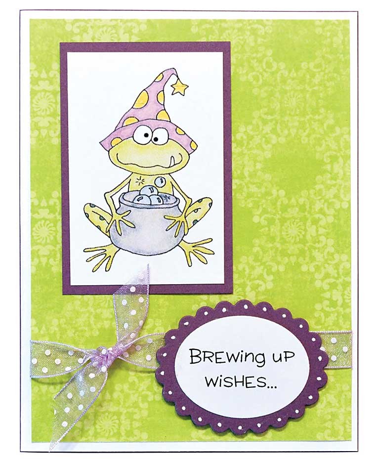 FROG JUMPING ANIMATED HAT RUBBER STAMP INKY ANTICS H2 0046-F 