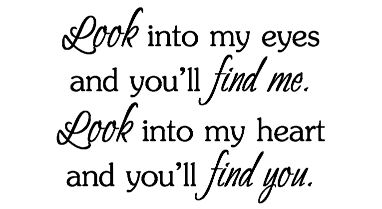 Look Into My Heart Wood Mount Stamp E1-0478E