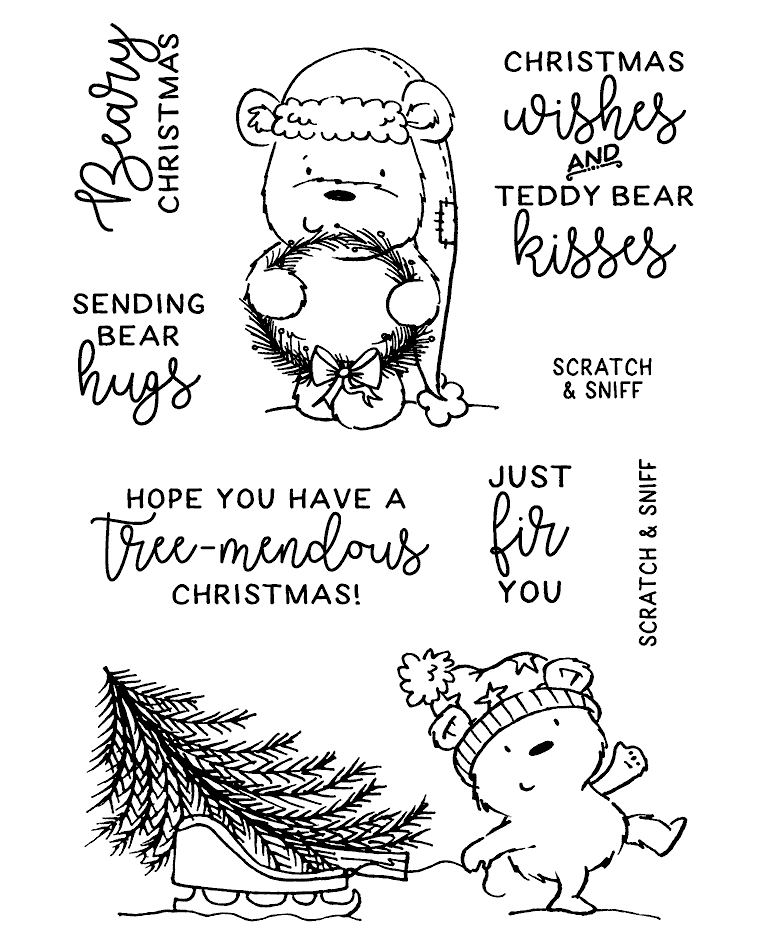 Christmas Pine Bears Clear Stamp Set - 11382MC
