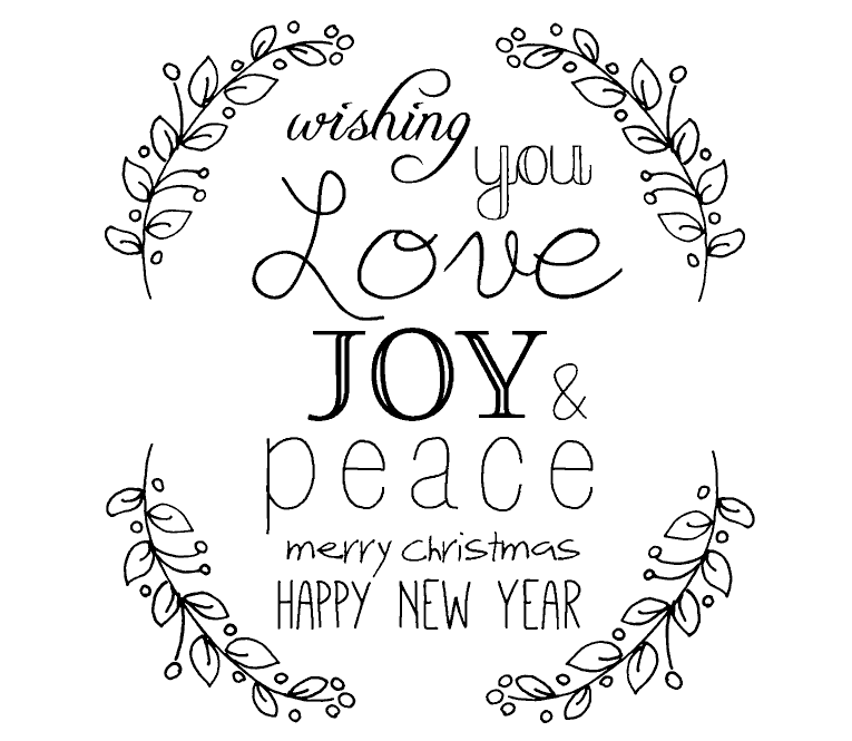 Christmas Peace Love Joy Metal Cutting Dies and Clear Stamps for