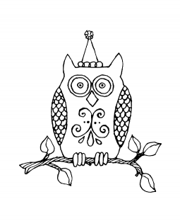 Birthday Owl Wood Mount Stamp M5-2245J