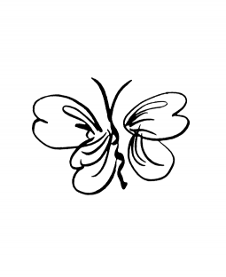Brushed Butterfly Wood Mount Stamp E1-15245F