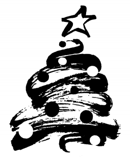 Christmas Tree Wood Mount Stamp K2-95822K