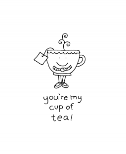 Cup of Tea Wood Mount Stamp E1-10852E