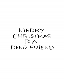 Deer Christmas Friend Wood Mount Stamp E1-0027E