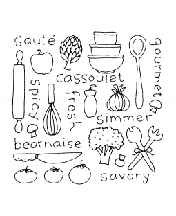 Gourmet Background Wood Mount Stamp H2-10810F
