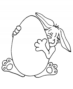 Bunny's Big Egg Wood Mount Stamp M2-0730J
