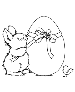 Bunny's Gift Egg Wood Mount Stamp K1-0835H