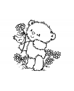 Maria Woods Chickpea's Perching Friend Wood Mount Stamp H1-0731F