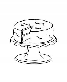 Cake on Stand Wood Mount Stamp H1-0534F