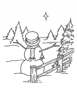 Celebrating Snowman Wood Mount Stamp M2-1635J