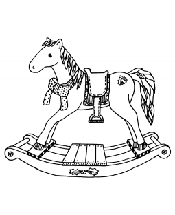 Rocking Horse Brings Wood Mount Stamp K1-7302H